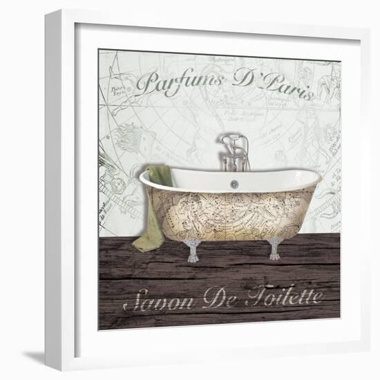 Mapped Bath-Victoria Brown-Framed Art Print