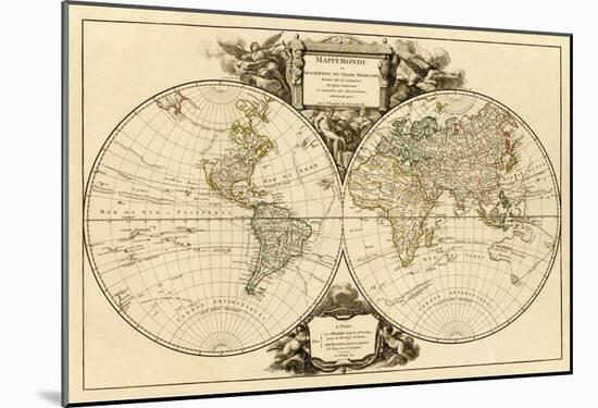 Mappemonde, c.1752-Robert De Vaugondy-Mounted Art Print