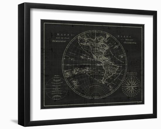 Mappemonde Etching v2-Wild Apple Portfolio-Framed Art Print