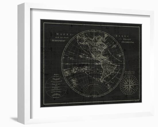 Mappemonde Etching v2-Wild Apple Portfolio-Framed Art Print