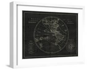 Mappemonde Etching v2-Wild Apple Portfolio-Framed Art Print