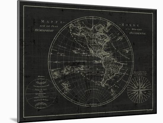 Mappemonde Etching v2-Wild Apple Portfolio-Mounted Art Print