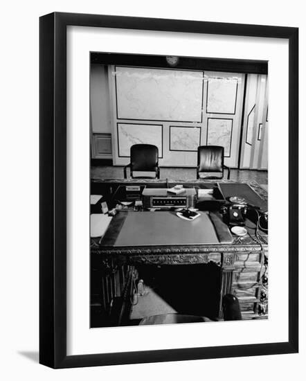 Maps and Furniture in Office That is Part of Suite of the Highest Ranking Officer at the Pentagon-Myron Davis-Framed Photographic Print