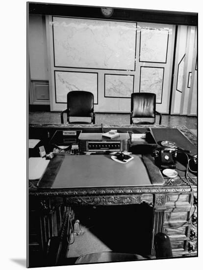 Maps and Furniture in Office That is Part of Suite of the Highest Ranking Officer at the Pentagon-Myron Davis-Mounted Photographic Print