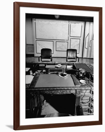 Maps and Furniture in Office That is Part of Suite of the Highest Ranking Officer at the Pentagon-Myron Davis-Framed Photographic Print