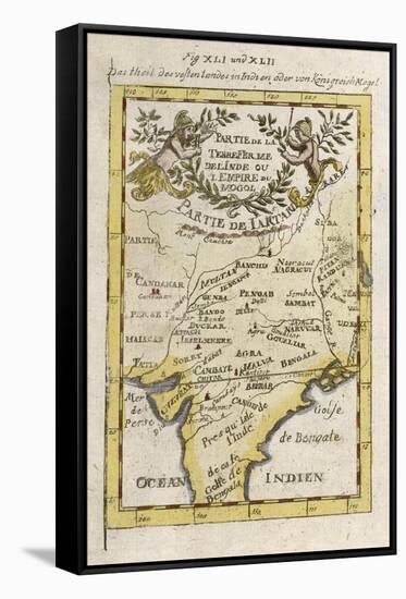 Maps, Asia, India 1719-null-Framed Stretched Canvas