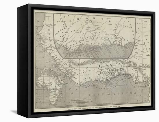 Maps of Africa, Upper Guinea, and the Gold Coast, Showing the Site of the Ashantee War-John Dower-Framed Stretched Canvas