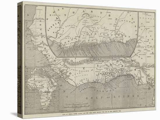 Maps of Africa, Upper Guinea, and the Gold Coast, Showing the Site of the Ashantee War-John Dower-Stretched Canvas