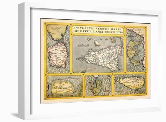 Maps of Italian Islands-Abraham Ortelius-Framed Art Print