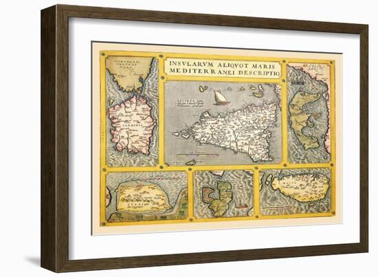 Maps of Italian Islands-Abraham Ortelius-Framed Premium Giclee Print