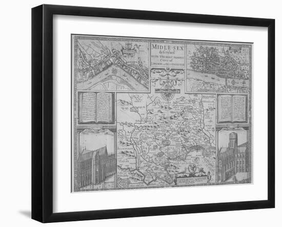 Maps of London, 1610-John Norden-Framed Giclee Print