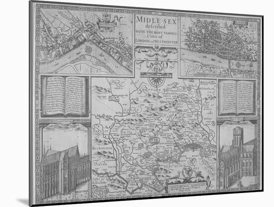 Maps of London, 1610-John Norden-Mounted Giclee Print