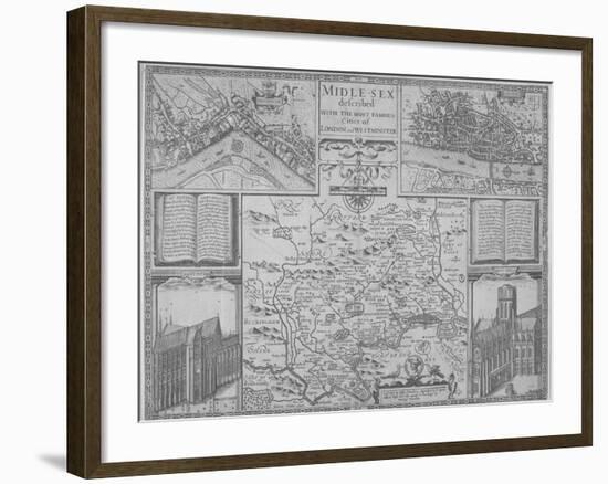 Maps of London, 1610-John Norden-Framed Giclee Print