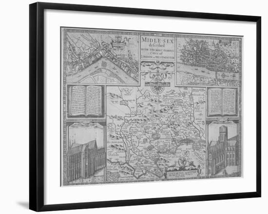 Maps of London, 1610-John Norden-Framed Giclee Print