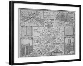 Maps of London, 1610-John Norden-Framed Giclee Print