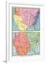 Maps of North American Colonies Before and after the French and Indian War, c.1700-null-Framed Giclee Print