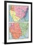 Maps of North American Colonies Before and after the French and Indian War, c.1700-null-Framed Giclee Print