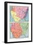 Maps of North American Colonies Before and after the French and Indian War, c.1700-null-Framed Giclee Print