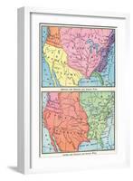 Maps of North American Colonies Before and after the French and Indian War, c.1700-null-Framed Giclee Print