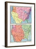 Maps of North American Colonies Before and after the French and Indian War, c.1700-null-Framed Giclee Print