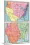 Maps of North American Colonies Before and after the French and Indian War, c.1700-null-Mounted Giclee Print