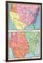 Maps of North American Colonies Before and after the French and Indian War, c.1700-null-Framed Giclee Print