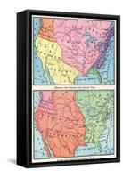 Maps of North American Colonies Before and after the French and Indian War, c.1700-null-Framed Stretched Canvas