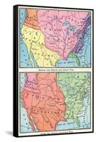 Maps of North American Colonies Before and after the French and Indian War, c.1700-null-Framed Stretched Canvas