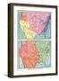 Maps of North American Colonies Before and after the French and Indian War, c.1700-null-Framed Giclee Print