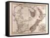 Maps of Western Australia, Tasmania and New Zealand, 1872-null-Framed Stretched Canvas