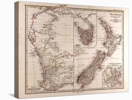Maps of Western Australia, Tasmania and New Zealand, 1872-null-Stretched Canvas