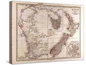 Maps of Western Australia, Tasmania and New Zealand, 1872-null-Stretched Canvas