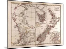 Maps of Western Australia, Tasmania and New Zealand, 1872-null-Mounted Giclee Print