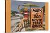 Maps to the Stars' Homes Vendor, Los Angeles, California-null-Stretched Canvas