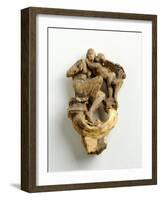 Maquette for a Key Bow with a Cupid Whispering to a Seated Girl-Alfred Gilbert-Framed Giclee Print