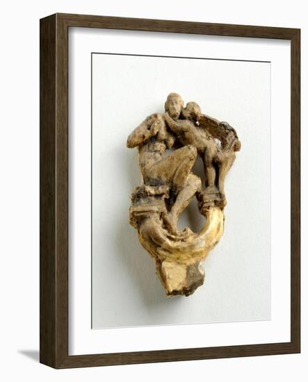 Maquette for a Key Bow with a Cupid Whispering to a Seated Girl-Alfred Gilbert-Framed Giclee Print