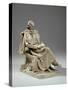 Maquette for Alfred, Lord Tennyson Seated at Trinity College, Cambridge, C.1909-William Hamo Thornycroft-Stretched Canvas