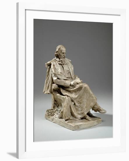 Maquette for Alfred, Lord Tennyson Seated at Trinity College, Cambridge, C.1909-William Hamo Thornycroft-Framed Giclee Print