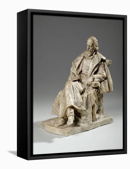 Maquette for Alfred, Lord Tennyson Seated at Trinity College, Cambridge, C.1909-William Hamo Thornycroft-Framed Stretched Canvas