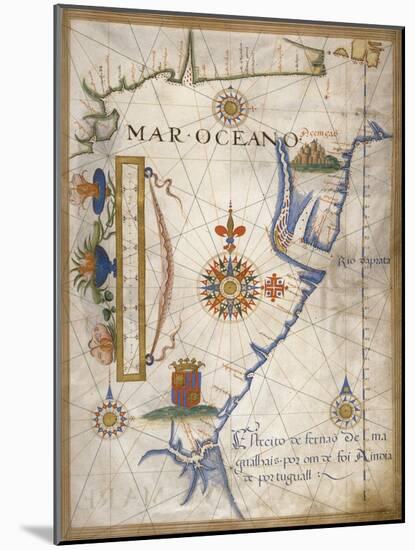 Mar Oceano, Portolan Atlas Illumination-Sebastiano Lopes-Mounted Giclee Print