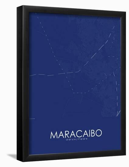 Maracaibo, Venezuela (Bolivarian Republic of) Blue Map-null-Framed Poster
