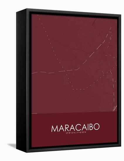 Maracaibo, Venezuela (Bolivarian Republic of) Red Map-null-Framed Stretched Canvas