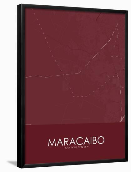 Maracaibo, Venezuela (Bolivarian Republic of) Red Map-null-Framed Poster