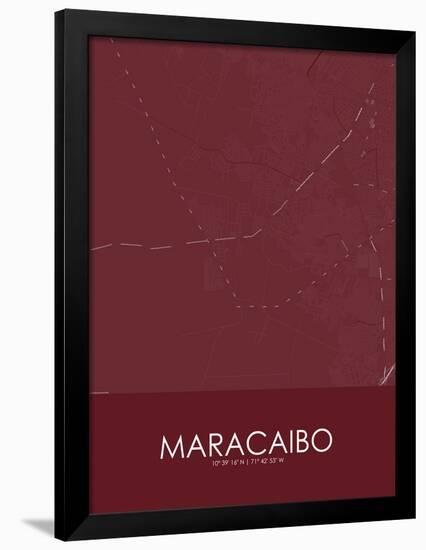 Maracaibo, Venezuela (Bolivarian Republic of) Red Map-null-Framed Poster