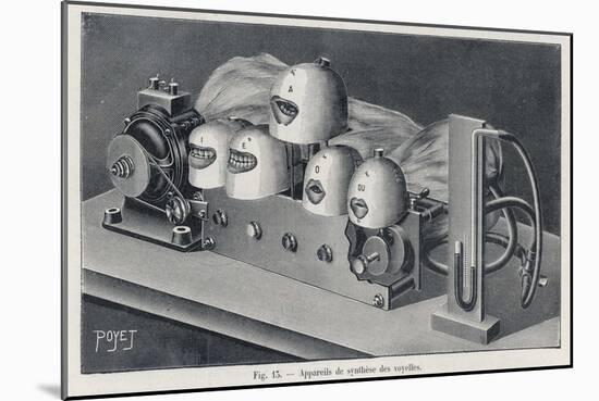 Marage's Machine to Simulate the Sounds and Mouth Shapes Created by Saying the Five Vowels-Poyet-Mounted Art Print