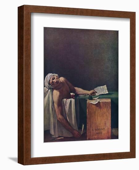 'Marat assassine', (The Death of Marat), 1793, (1937)-Jacques-Louis David-Framed Giclee Print