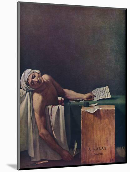 'Marat assassine', (The Death of Marat), 1793, (1937)-Jacques-Louis David-Mounted Giclee Print