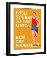 Marathon Push to the Limit Poster-patrimonio-Framed Art Print