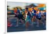 Marathon runners in Columbus Ohio on a sunny Sunday morning-null-Framed Photographic Print