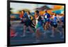 Marathon runners in Columbus Ohio on a sunny Sunday morning-null-Framed Photographic Print